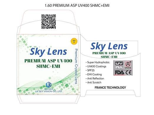 1.60 PREMIUM ASP UV400 SHMC+EMI